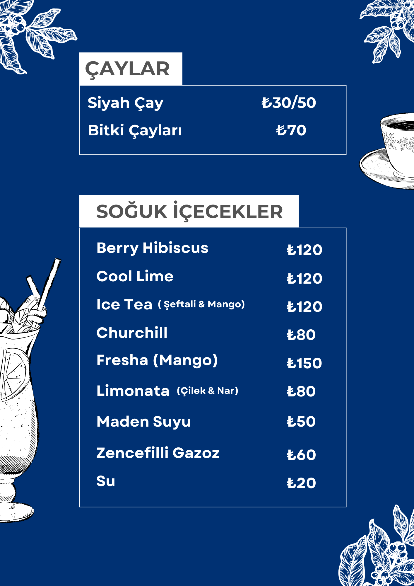 YouCoffee Menü